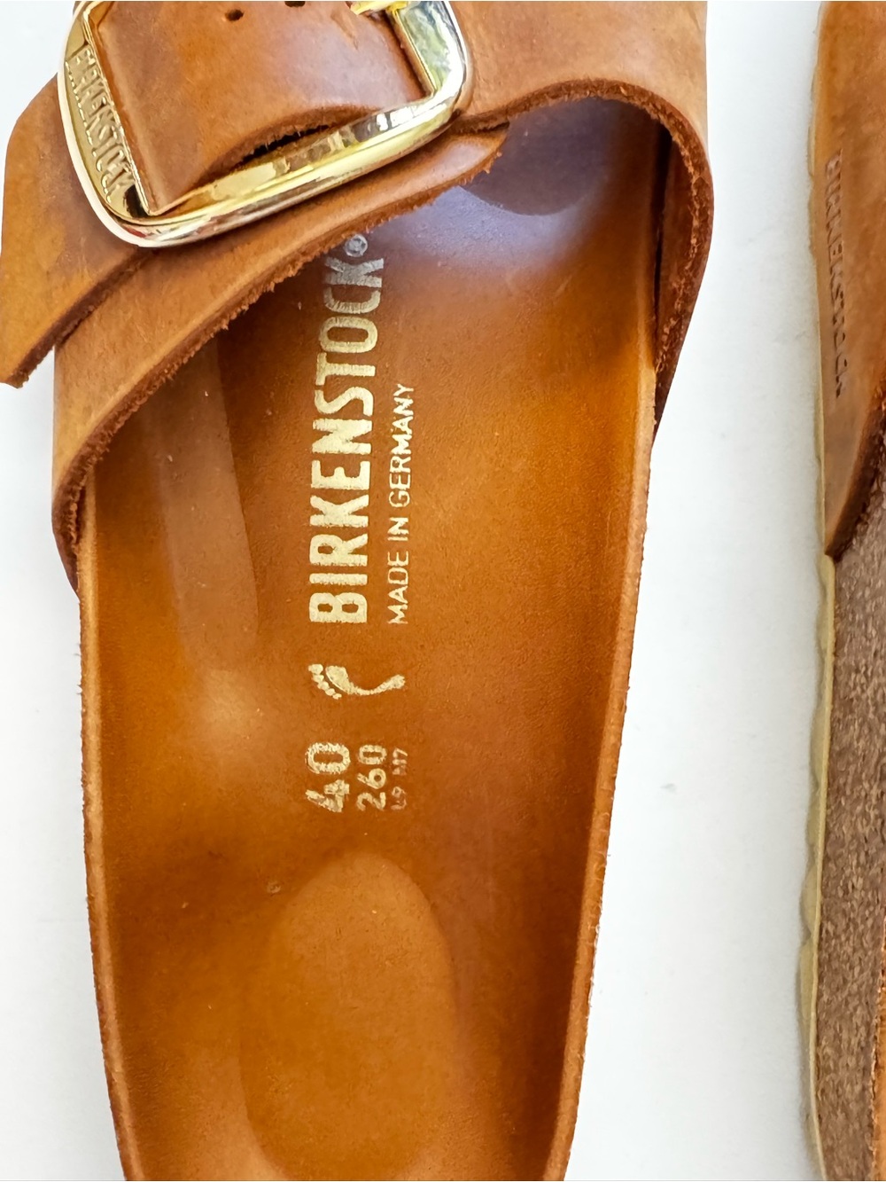Birkenstock Tan Madrid Big Buckle Slide Sandals size 40 - Picture 2 of 8